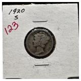 1920-S MERCURY SILVER DIME
