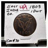 1803 1 DUIT EAST INDIA TRADING CO COIN