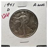 1941-D WALKING LIBERTY SILVER HALF DOLLAR