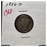 1926-D MERCURY SILVER DIME