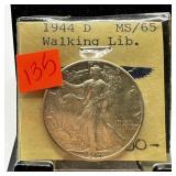 1944-D WALKING LIBERTY SILVER HALF DOLLAR HI GRD