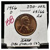 1956-D WHEAT PENNY CENT DOUBLE EYELID DDO-002