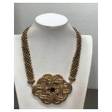 RHINESTONE BEADED STATEMENT NECKLACE