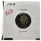 1919 MERCURY SILVER DIME