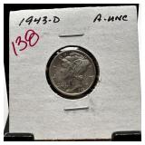 1943-D MERCURY SILVER DIME