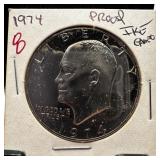 1974 PROOF IKE DOLLAR CAMEO
