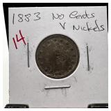 1883 NO CENTS LIBERTY V NICKEL