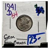 1941-D MERCURY SILVER DIME HIGH GRADE