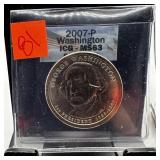 2007 ICG MS63 WASHINGTON DILLAR COIN