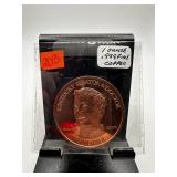 1 OZ .999 COPPER BULLION ROUND