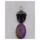 STERLING SILVER & NATURAL STONE PENDANT
