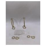INTERCHANGEABLE RHINESTONE CHARMS PIERCED EARRINGS