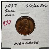 1937 GEM UNC WHEAT PENNY CENT HIGH GRADE