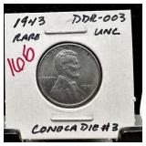 1943 STEEL WHEAT PENNY CENT DDR-003 HI GRADE