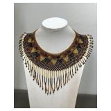 BEADED FRING COLLAR NECKLACE