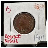 1901 INDIAN HEAD PENNY CENT