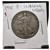 1935 WALKING LIBERTY SILVER HALF DOLLAR