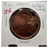 1 OZ COPPER BULLION ROUND BUFFALO NICKEL
