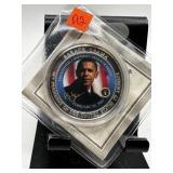 BARACK OBAMA COLORIZED COLLECTORS COIN