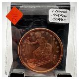 1 OZ COPPER BULLION COIN COPPER TRADE DOLLAR