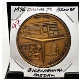 1976 DALLAS TEXAS BRONZE BICENTENNIAL MEDAL