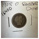 1908-O BARBER SILVER DIME