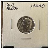 1962 PROOF SILVER ROOSEVELT DIME