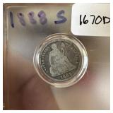 1888-S SEATED LIBERTY SILVER DIME