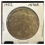 1922 PEACE SILVER DOLLAR