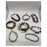BEAD & STONE BRACELET LOT OF 8