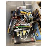 LARGE BIN OF LEGO MANUALS / BOOKLETS & SOME LEGOS