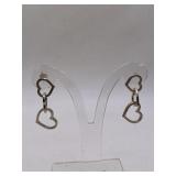STERLING SILVER HEART PIERCED  EARRINGS