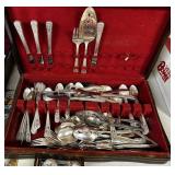 LARGE SILVERPLATE FLATWARE SET W BOX