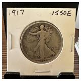 1917 WALKING LIBERTY SILVER HALF DOLLAR