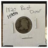 1820 BUST SILVER DIME