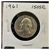 1961 WASHINGTON SILVER QUARTER