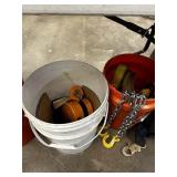 LOT OF TIE DOWN STRAPS / CHAINS/ HOIST