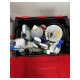 BIN & BUCKET FULL OF CHEMICALS