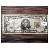 1963 $5 RED SEAL CURRENCY NOTE
