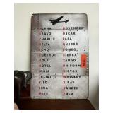 NATO PHONETIC ALPHABET METAL SIGN