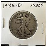 1935-D WALKING LIBERTY SILVER HALF DOLLAR