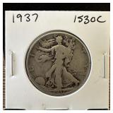 1937 WALKING LIBERTY SILVER HALF DOLLAR