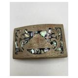 VINTAGE SHELL INLAY BELT BUCKLE