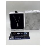 STERLING SILVER & MOISSANITE NECKLACE W/ GRA