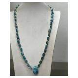EGYPTIAN BEETLE STONE NECKLACE
