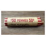 ROLL OF STEEL WHEAT PENNY CENT ROLL