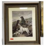 LARGE THE SCOTCH GAMEKEEPER FRAMED ENGRAVING PRINT