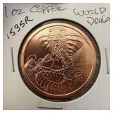 1 OZ COPPER BULLION ROUND DRAGON