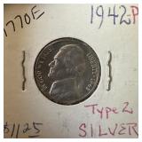 1942-P JEFFERSON SILVER NICKEL
