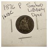 1876 SEATED LIBERTY SILVER DIME